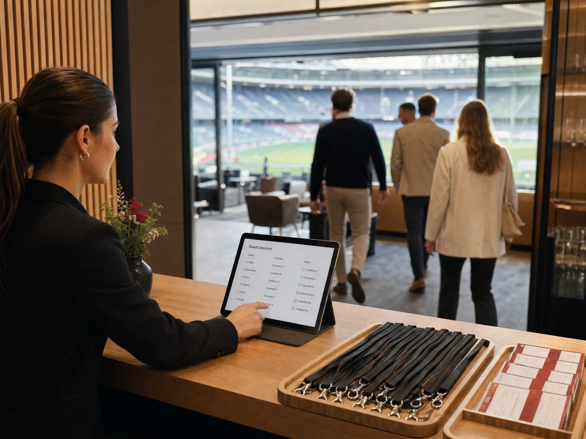 Gästeliste, Tickets und Akkreditierung für eine Hospitality-Veranstaltung vorbereiten.