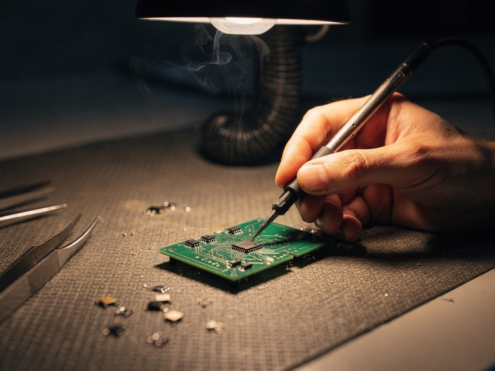 Wir bestücken die Platine selbst — nicht erst der Zulieferer.