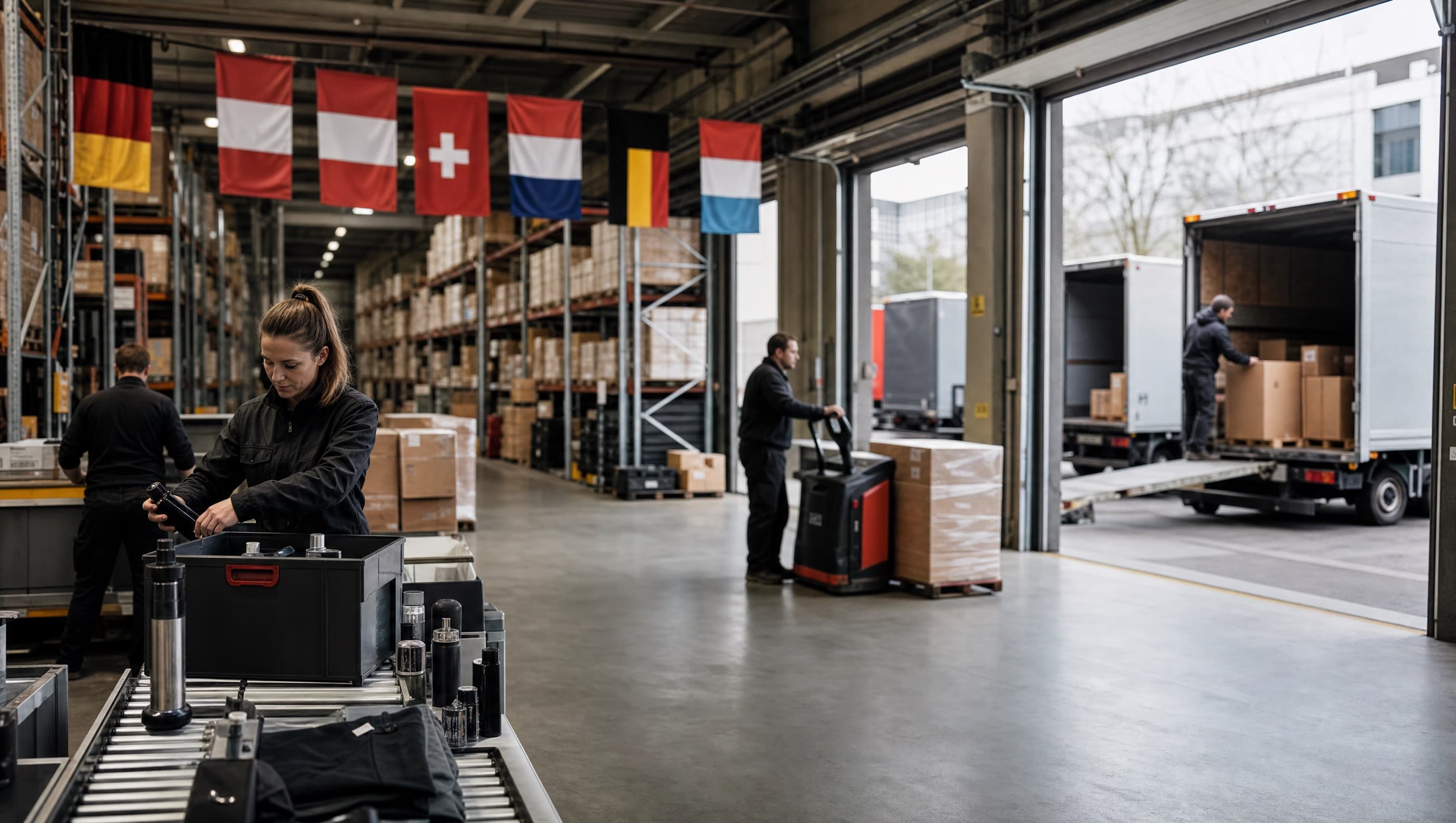 Ein System, mehrere Ländermärkte — ein Bestand über die Grenze.