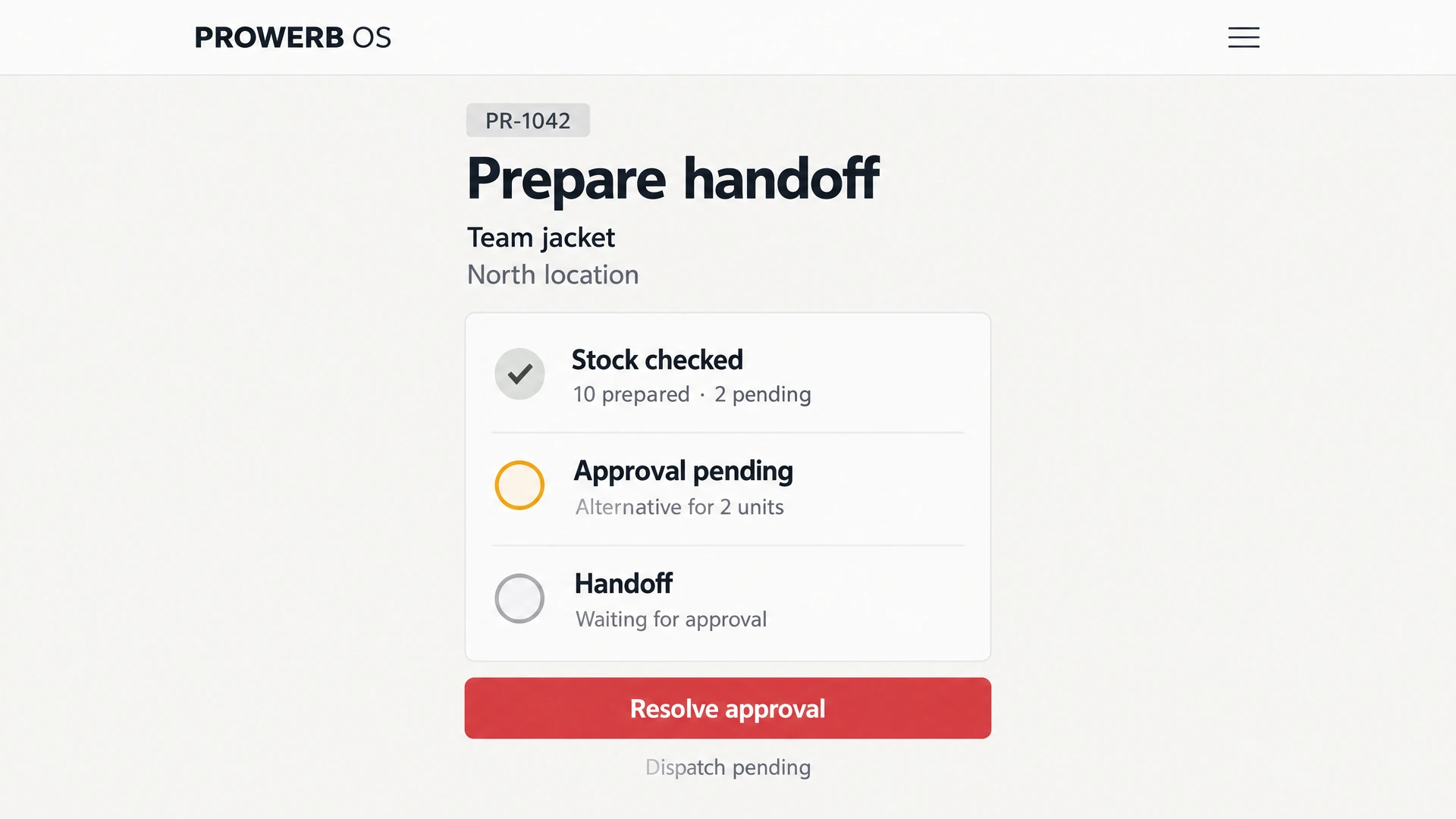Prepare the handoff