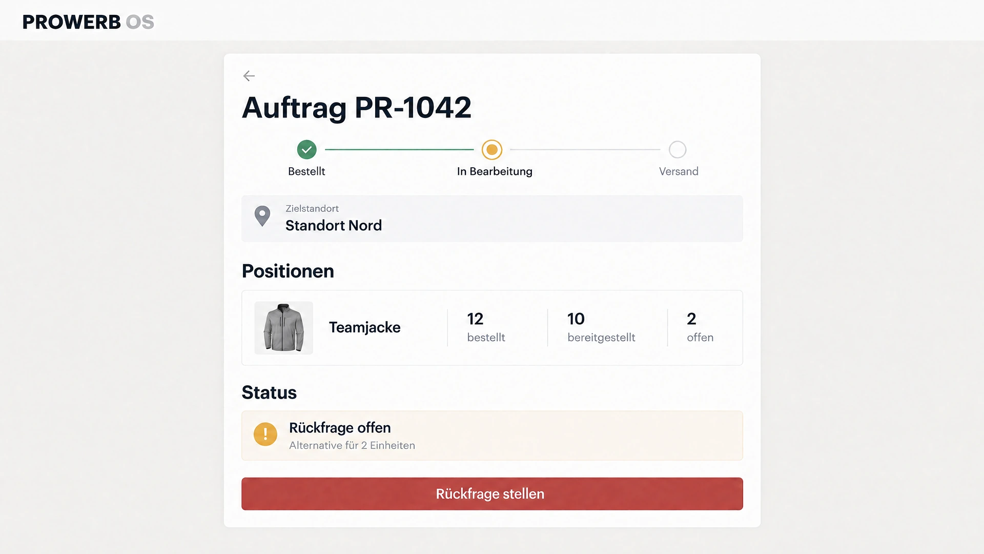 Auftrag aus Kundensicht