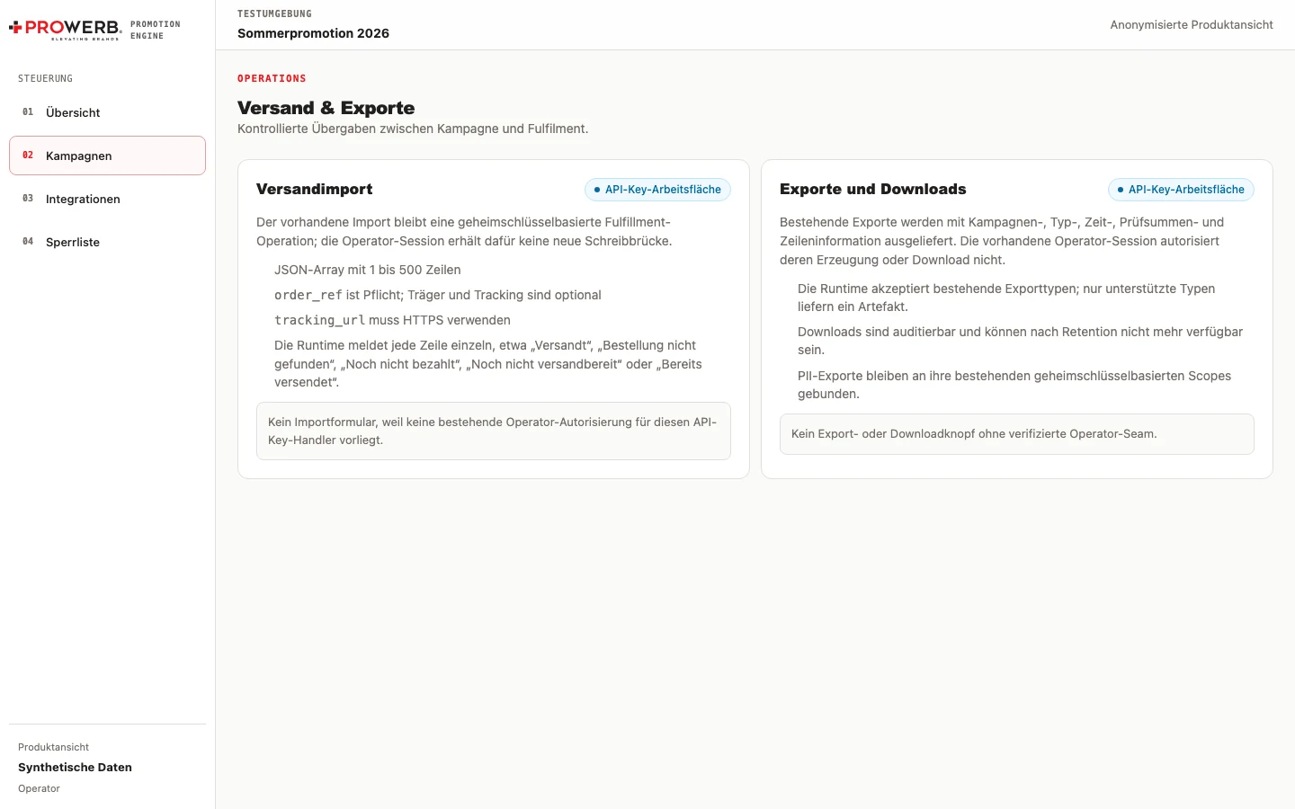 Versand vorbereiten: Prämien, Adressfreigabe und Übergabestatus prüfen.
